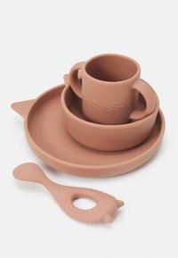 Liewood VIVI UNISEX SET - Vaikiškų stalo įrankių rinkinys - cat dark rose
