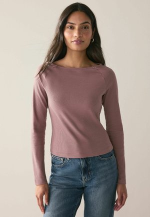 REGULAR FIT - OPEN SLASH NECK SOFT LONG SLEEVE  - Pulóver - pink