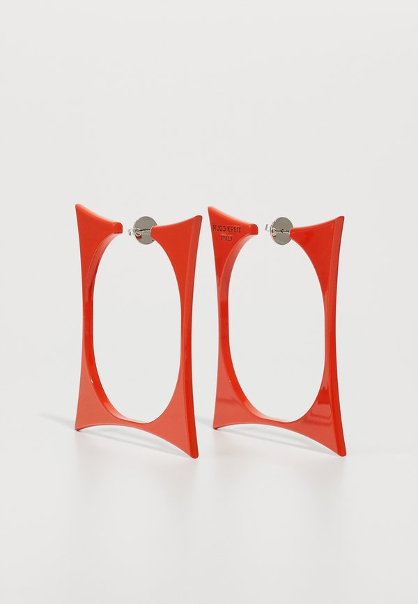 CHUNK EAR HOOPS - Earrings - coral