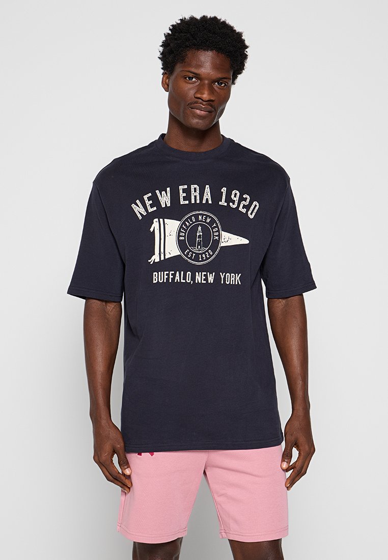 new era T-shirt print donkerblauw