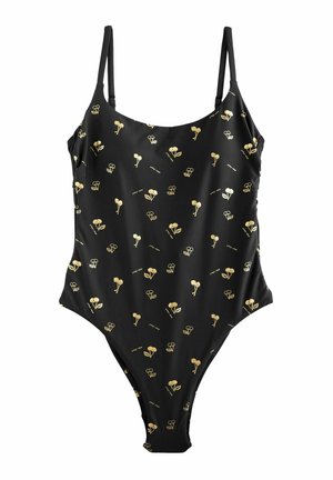 BACKLESS - Kupaći kostim - black gold cherry