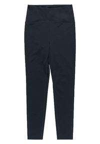 Námořnické vysoké legíny vyrobené z elastického materiálu, s hladkým povrchem a plochými švy pro pohodlí a podporu.