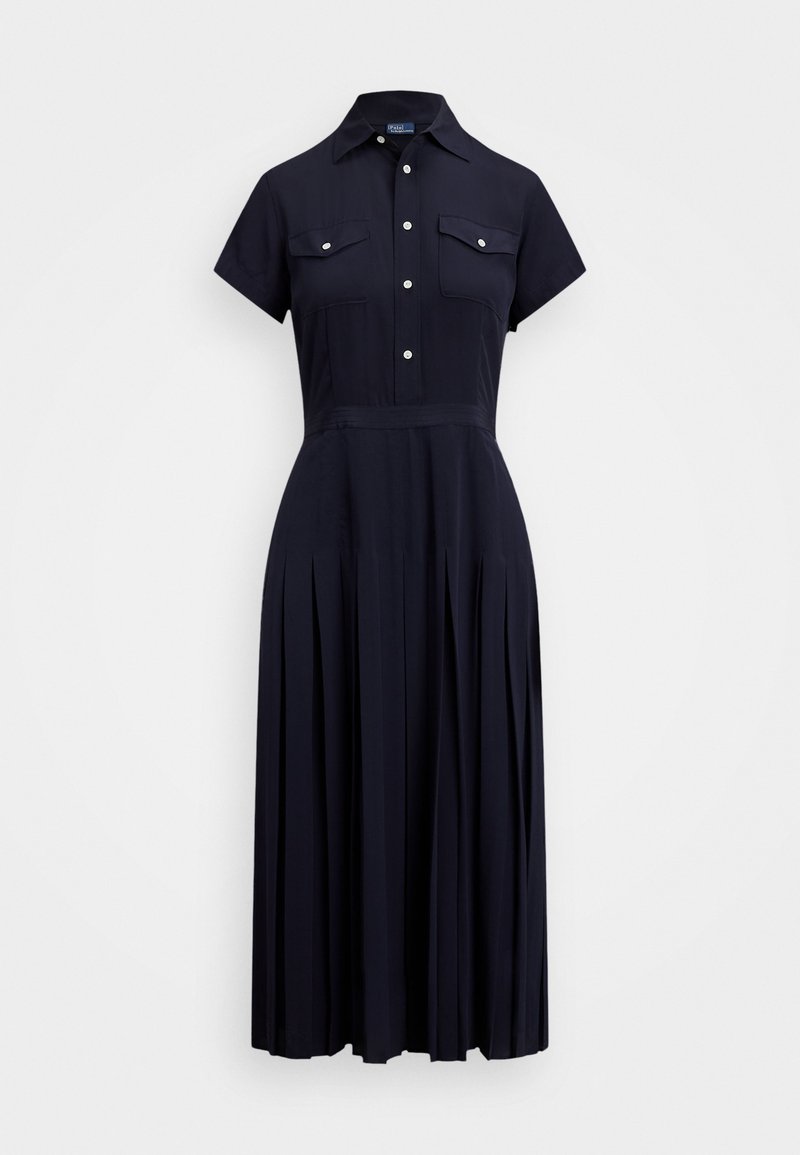 Polo Ralph Lauren SILK CREPE PLEATED SHIRTDRESS - Shirt dress - ink/dark blue - Zalando Polo Ralph Lauren SILK CREPE PLEATED SHIRTDRESS - Shirt dress - ink/dark blue - Zalando