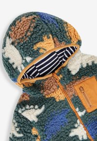 JoJo Maman Bébé BORG HOOD - Polárdzseki - khaki green stegosaurus