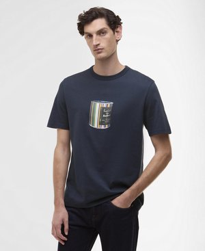 PAUL SMITH LOVES BARBOUR WAX CAN GRAPHIC T-SHIRT UNISEX - Trükipildiga T-särk - champion blue
