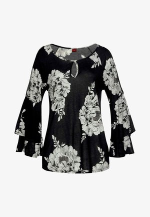 LASCANA Bluse - schwarz-weiß-bedruckt