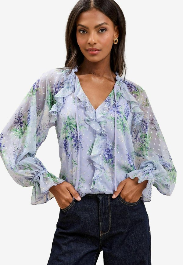 REGULAR FIT RUFFLE - Bluse - lilac
