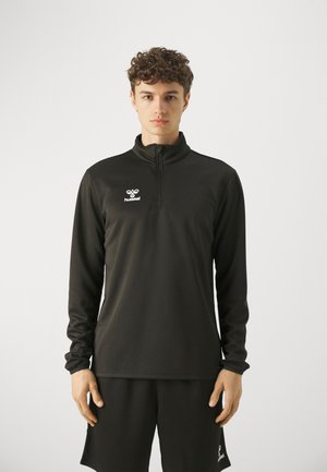 ESSENTIAL HALF ZIP - Long sleeved top - black