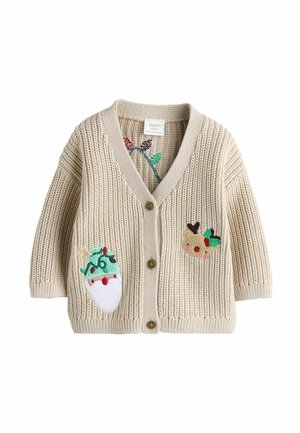 Strickjacke - natural oh what fun christmas