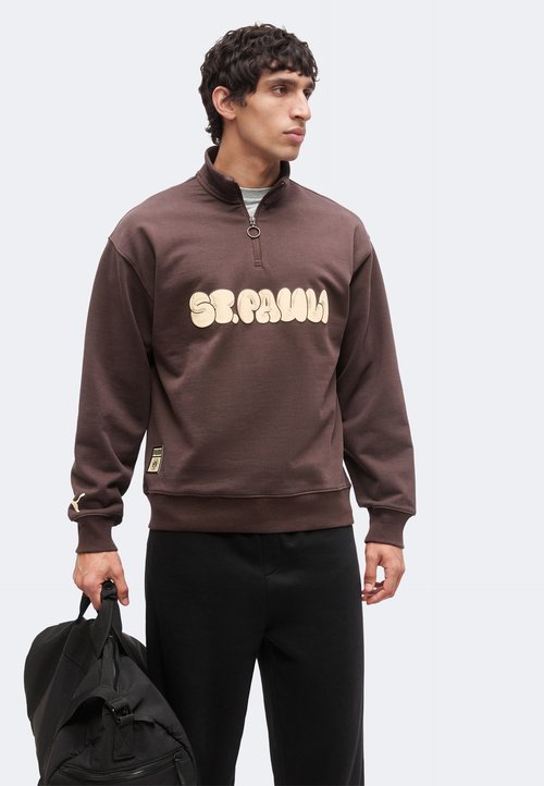 PUMA FC ST PAULI GRAPHIC HALF ZIP - Club wear - chocolate brown/beige — photo 4