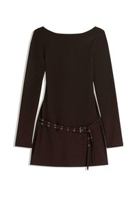 BELTED - MIDI - Jerseyjurk - dark brown