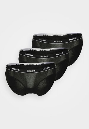 HUGO TRIPLET BRIEF STRIPE 3 PACK - Nohavičky/Slipy - black