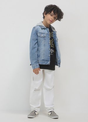 Calliope JOGGER CON STRAPPI - Jeans Straight Leg - bianco panna