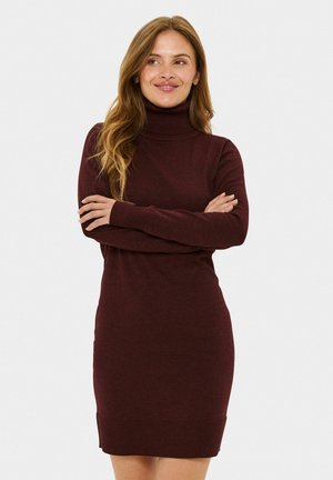 MILA ROLLNECK - Egyenes szabású ruha - winetasting melange