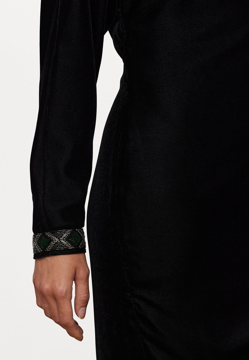 Lauren Ralph Lauren BEADED-TRIM VELVET COCKTAIL DRESS -  Cocktailkleid/festliches Kleid - black/schwarz - Zalando