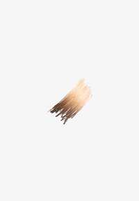 Échantillon de maquillage brun doré avec une texture rayée, affichant un gradient du doré clair au bronze foncé, sur fond blanc.