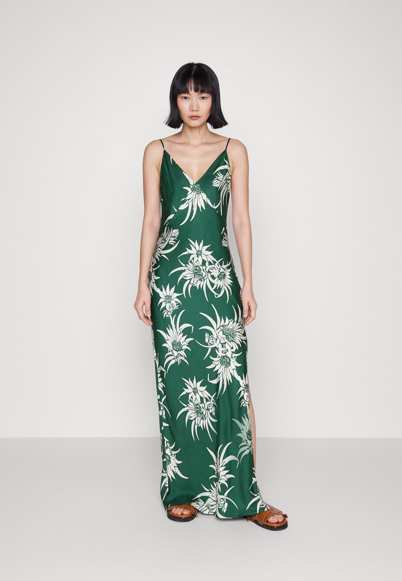 rag & bone LARISSA SLIP DRESS Robe longue greenmult/vert ZALANDO.FR