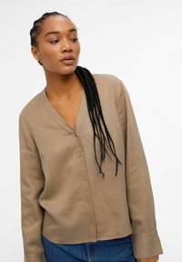 Object OBJTILDA V NECK - Bluse - fossil