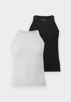 2 PACK - Top - black/light grey