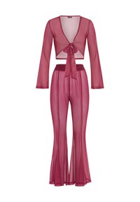 LSCN BY LASCANA SHIRT PANTS SET - Beach accessory - dark berry
