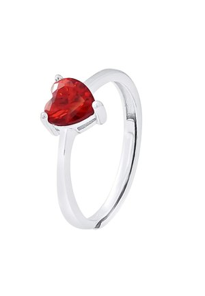 PASSION ADJUSTABLE RING CRYSTAL JEWELLERY FINE SILVER 925/1000 - Ring - rouge