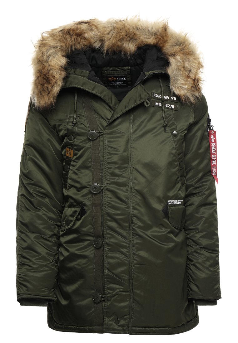 awkjmk1piu1uguale3×BM N-3B Alpha Industries N-3B Parka Lang Extreem Koud Weer Zwart