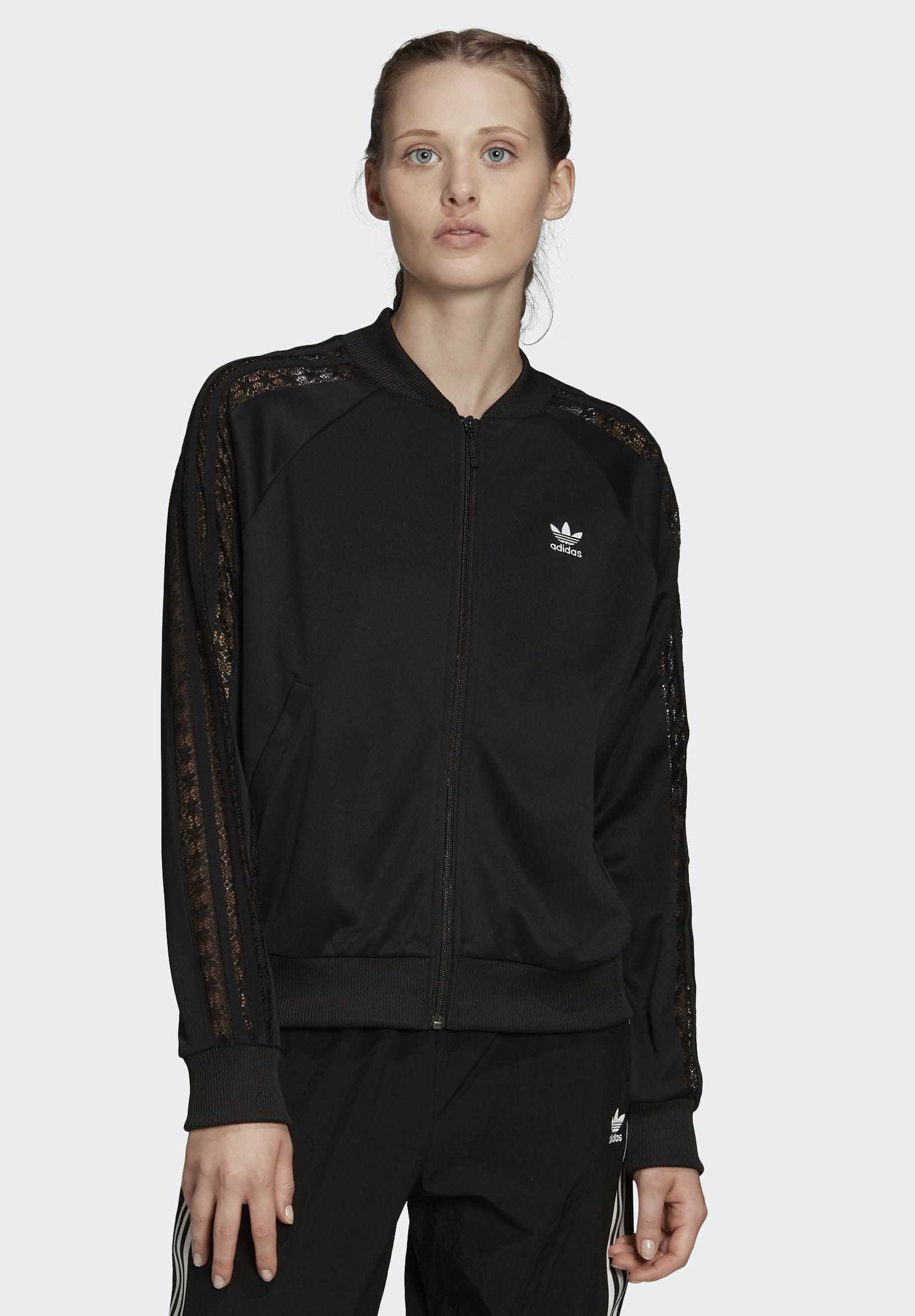 adidas Originals LACE TRACK TOP Bomberjacke black Adidas Bomberjacke Damen black im Online Shop von