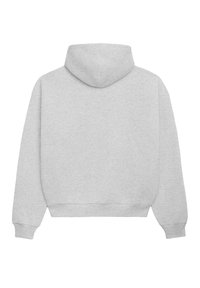 Graue Kapuzenjacke mit einem verkürzten Design. Verfügt über gerippte Bündchen und Saum, eine weiche Textur und keine sichtbaren Logos oder Verzierungen auf der Rückseite.