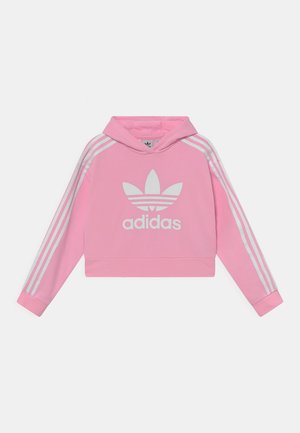 CROPPED HOODIE - Felpa - true pink/white