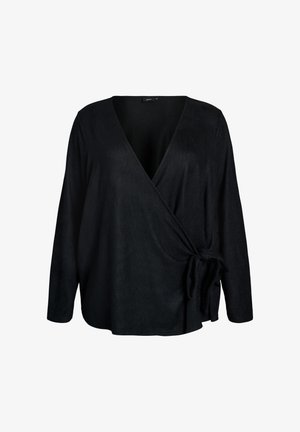 Zizzi, WICKELBLUSE AUS JERSEY MIT BINDEBAND - Μπλούζα - schwarz