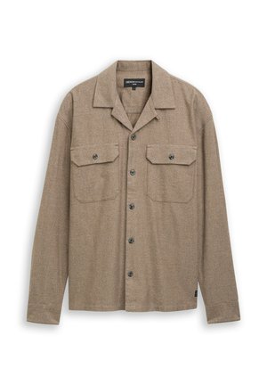 TOM TAILOR DENIM, LOOSE FIT OXFORD HEMD - Hemd - brown grindle structure