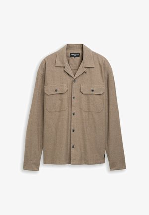 TOM TAILOR DENIM, LOOSE FIT OXFORD HEMD - Overhemd - brown grindle structure