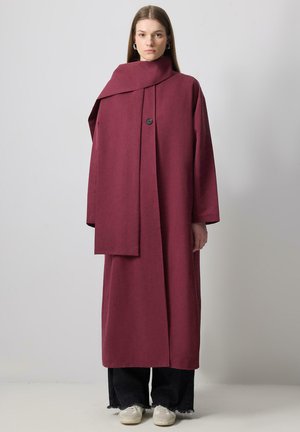 SHAWL DETAILED - Klasični plašč - bordo