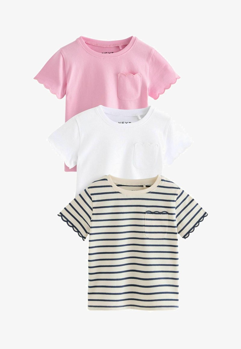 Next SHORT SLEEVE SCALLOP 3 PACK - REGULAR FIT - T-shirts print - pink