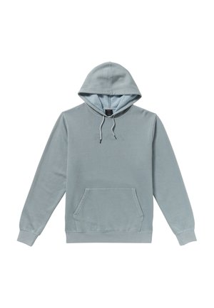 Jasnoniebieska bluza z kapturem wykonana z miękkiej tkaniny. Posiada kieszeń z przodu, sznurek do regulacji kaptura oraz ściągacze przy mankietach. Na przodzie haftowane logo.