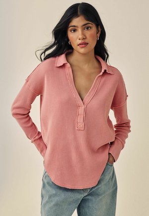 Top s dlhým rukávom - pink