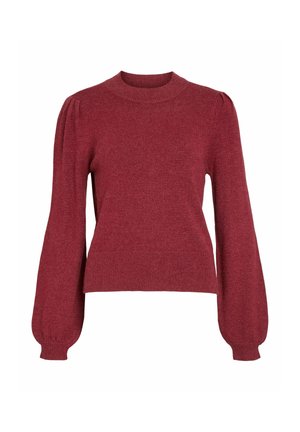 VILA, VIRIL TURTLE-NK BALLOON L/S TOP - NOOS - Trui - cabernet