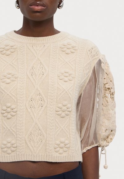 Sea BENTE COMBO SWEATER - Svetr - cream