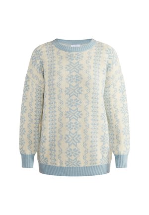 usha, Strickpullover - blau wollweiss