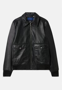 JACKET - Veste en cuir - black