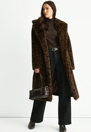 ANIMAL BELTED LONG - Winter coat - brown