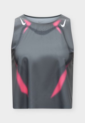 Nike Performance, CROP TANK - Топ - iron grey/white/(volt)
