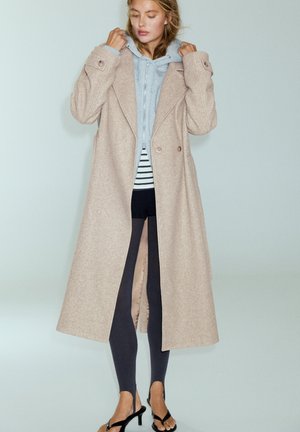 PULL&BEAR, BELTED LONG - COAT - Trench - mole brown