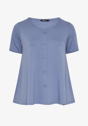 Yours Clothing, PLUS SIZE CASUAL TOPS. - Print T-shirt - blue