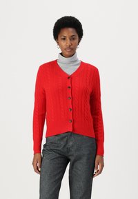 pure cashmere CLASSIC CABLE CARDIGAN - Kardigán - red