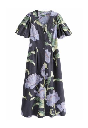 BUTTON DOWN PUFF SLEEVE - Kreklkleita - kew collection navy floral