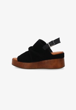 VENEZIA, WEDGE SANDALS - Plateausandalette - black