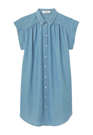 Promod, ROBE-CHEMISE MANCHES COURTES - Robe en jean - jean moyen
