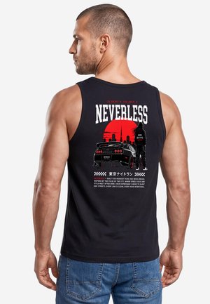 Neverless, TANKTOP HERREN MIT GRAFIK-PRINT - DESIGN NVLS DRIFT- TRÄGERSHIRT - Top - slim fit schwarz