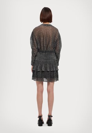 UNALI - Miniskjørt - black/silver
